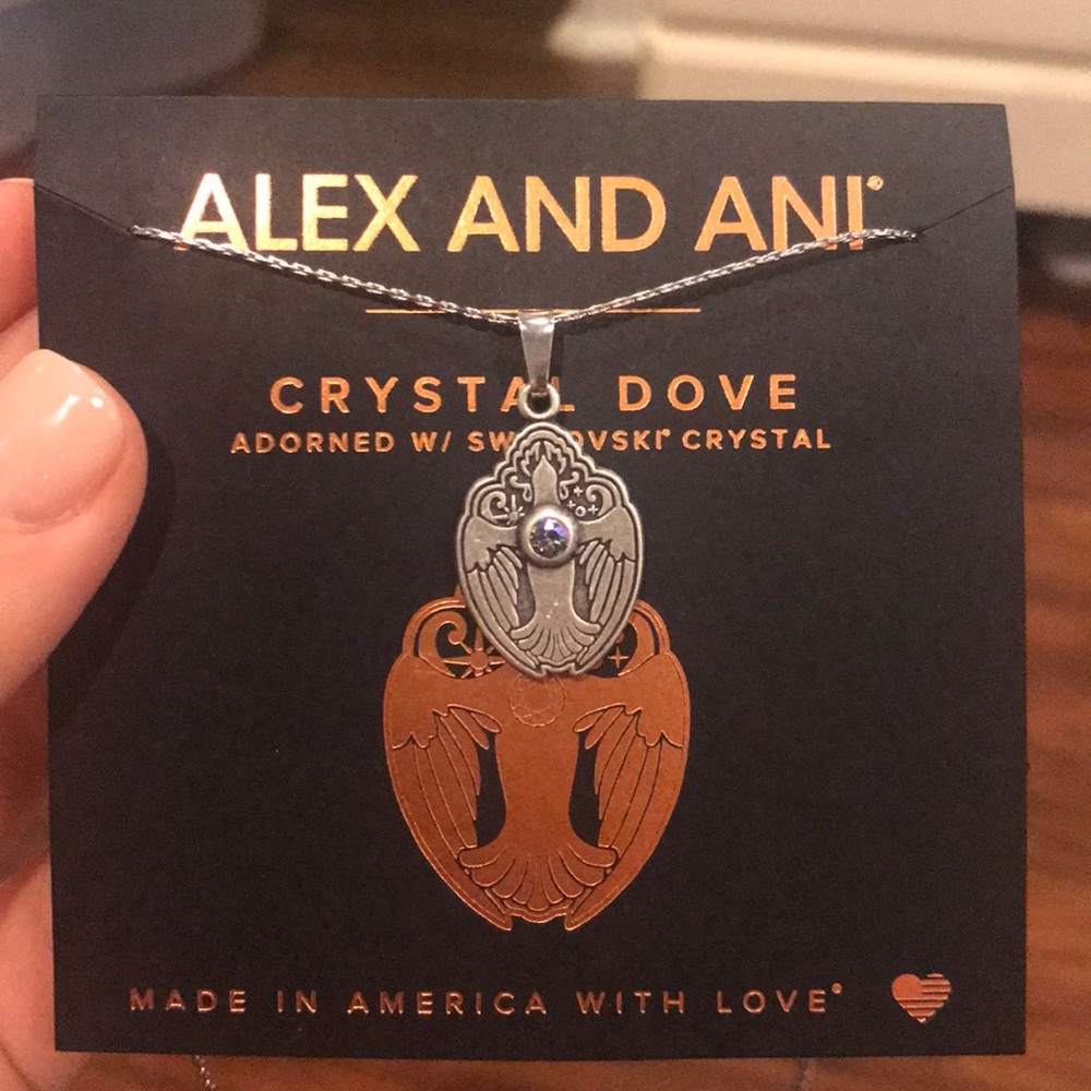 Crystal dove Alex and Ani adjustable chain necklac